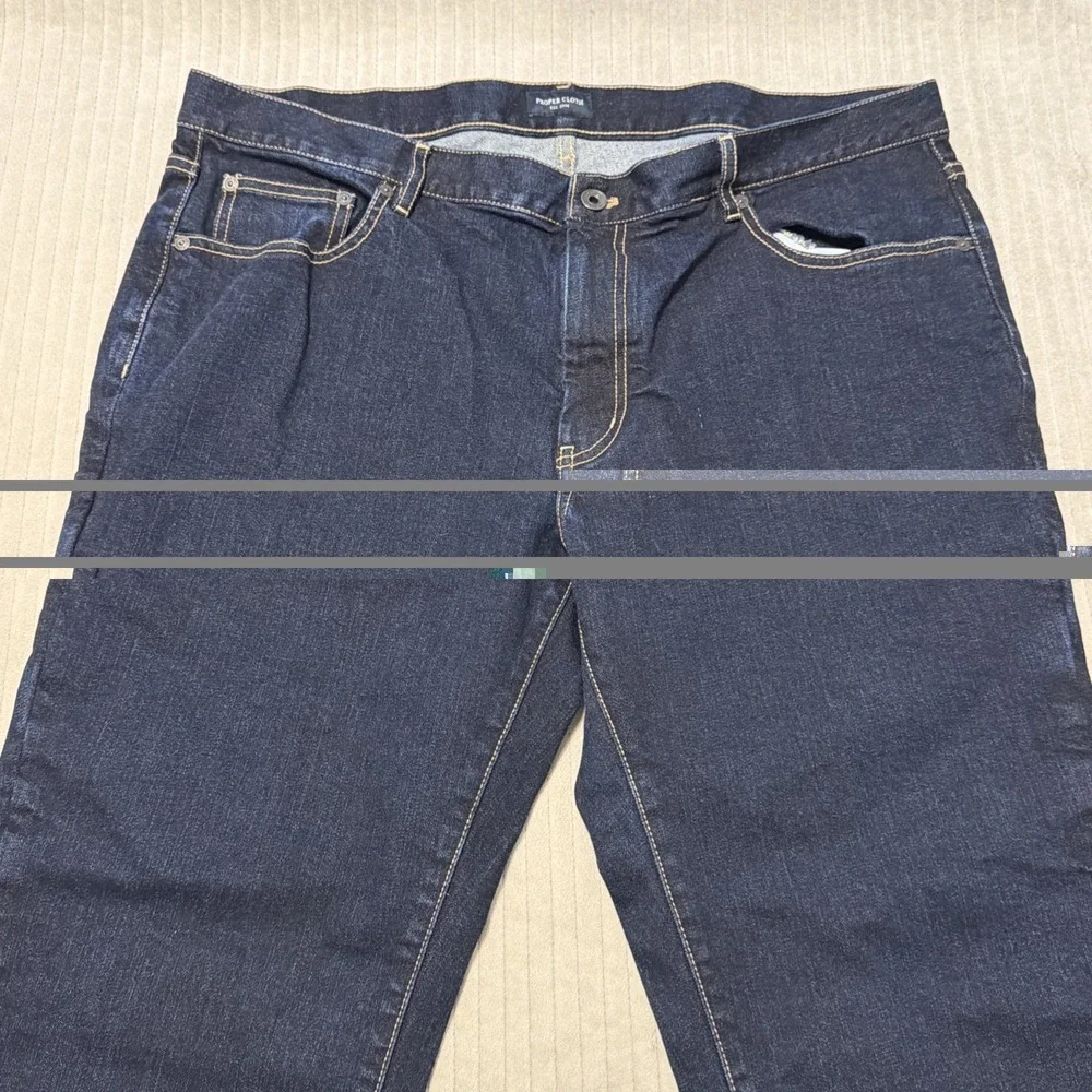 Proper Cloth Jean Blue Stretch 5-Pocket Pants Mens 38Wx28L Japanese Denim